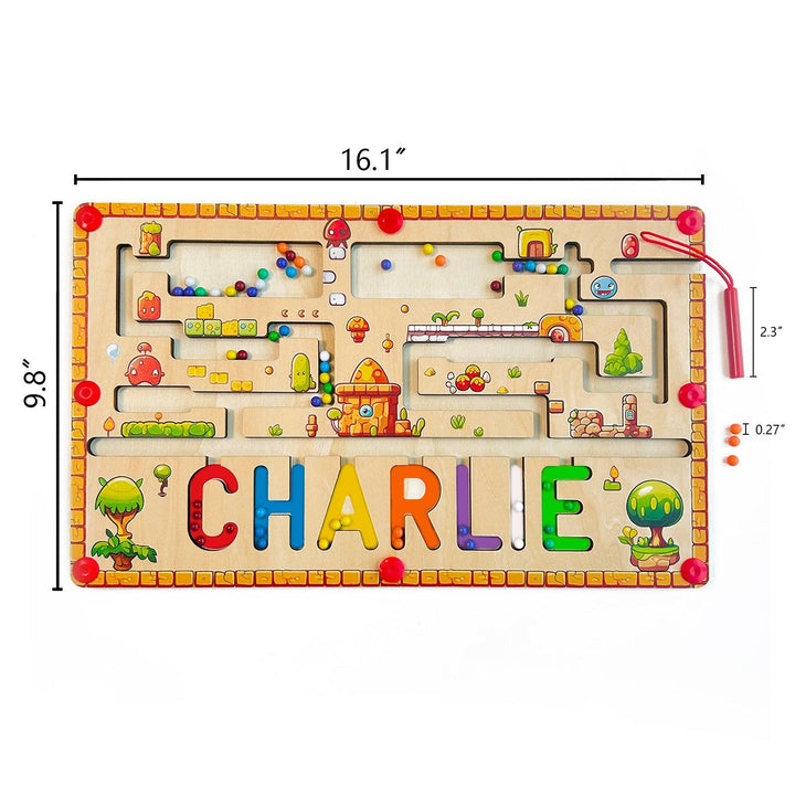 Personalized Baby Name Magnetic Maze Puzzle - Forest-Woodbests