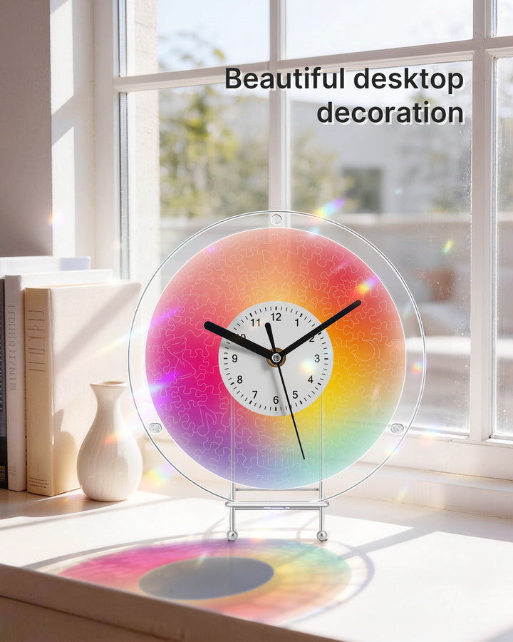 DIY Acrylic Puzzle Clock Kit - Chromatic Blur