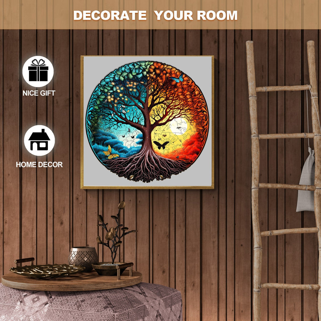 Yin Yang Tree Of Life 6 Wooden Jigsaw Puzzle-Woodbests