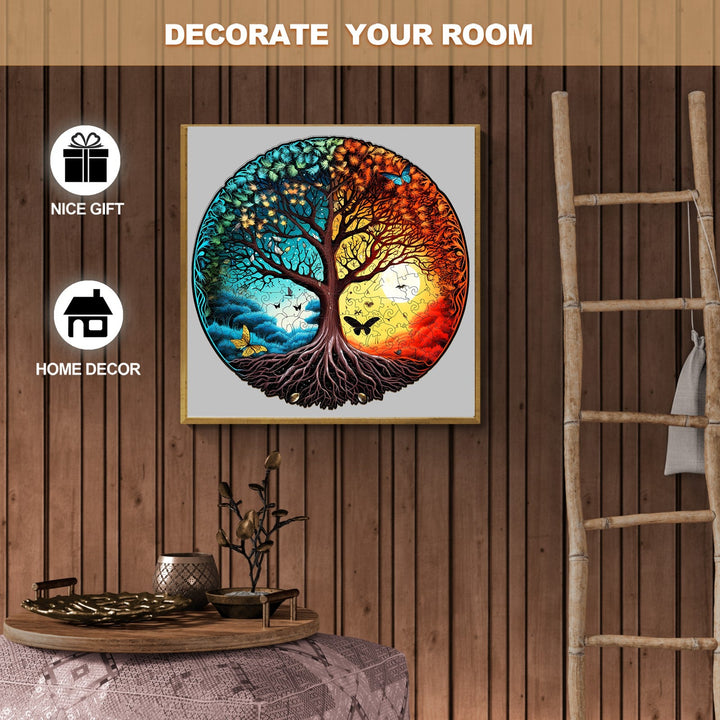 Yin Yang Tree Of Life 6 Wooden Jigsaw Puzzle-Woodbests