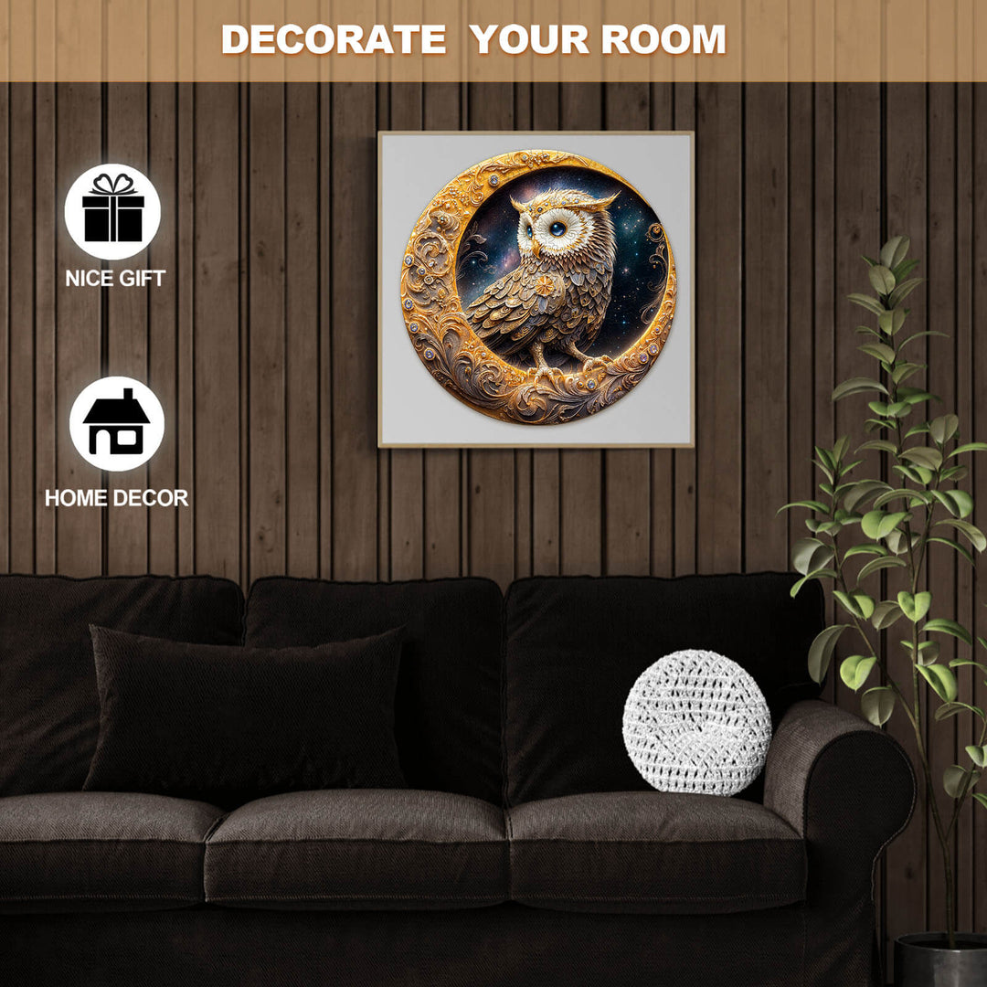 Crescent Owl Wooden Jigsaw Puzzle