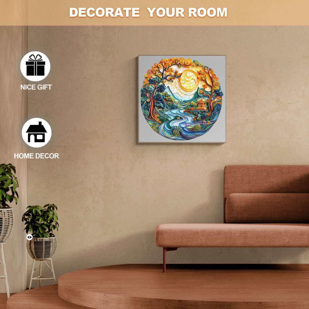 3D Colored Paper Sculpture Landscape Wooden Jigsaw Puzzle - By Woodbests