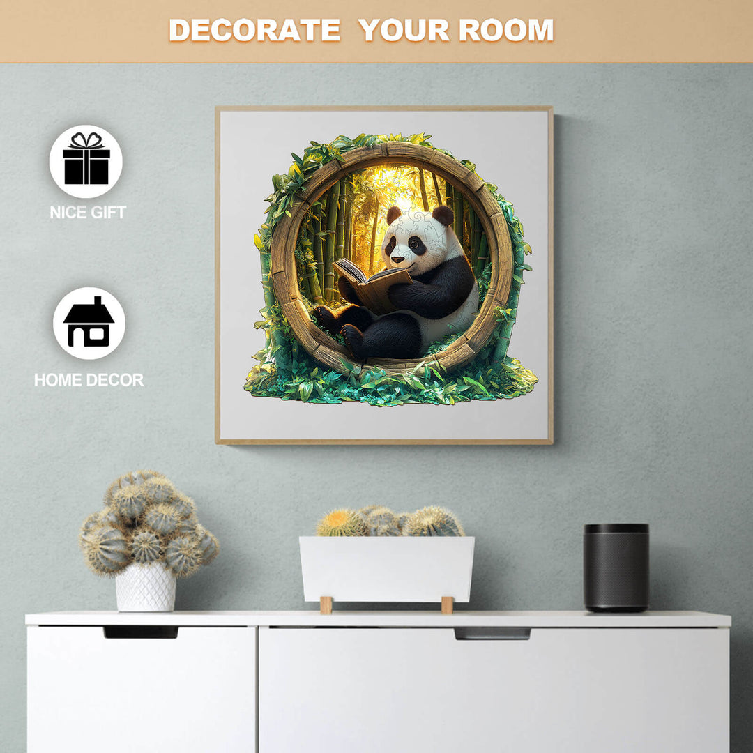 3D Bamboo Grove Scholar Panda Wooden Jigsaw Puzzle - Woodbests
