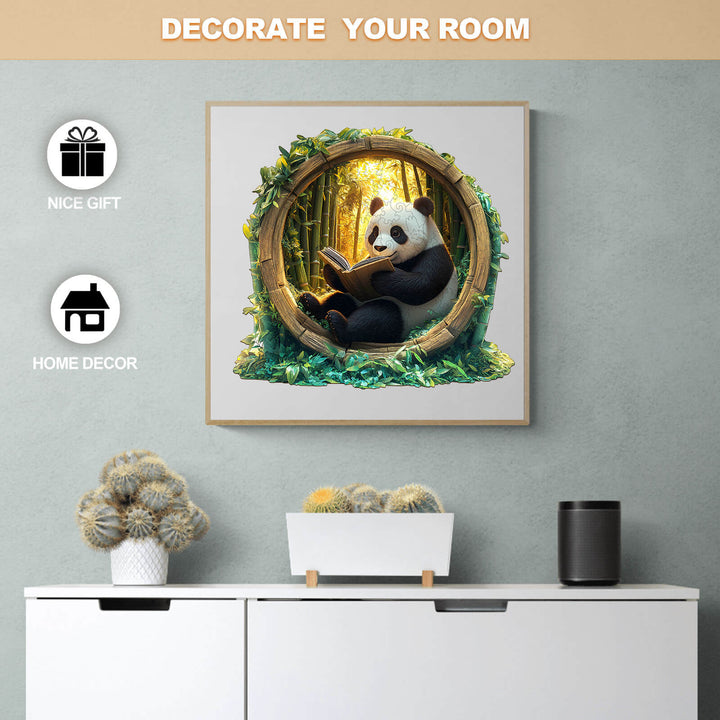 3D Bamboo Grove Scholar Panda Wooden Jigsaw Puzzle - Woodbests
