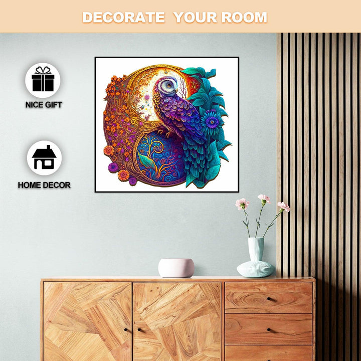 Yin Yang Owl 1 Wooden Jigsaw Puzzle-Woodbests