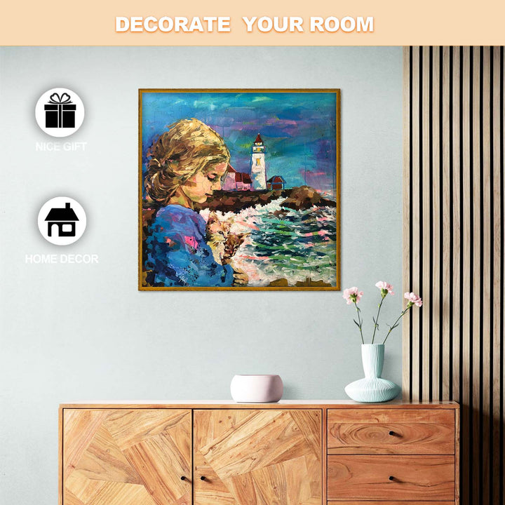 Colorful artwork titled 'Rescue' by Arlet Gomez, ideal for home decor and as a thoughtful gift.