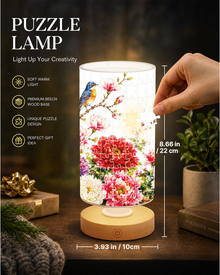 DIY Dimmable Acrylic Cylindrical Puzzle Lamp - Blooming Prosperity
