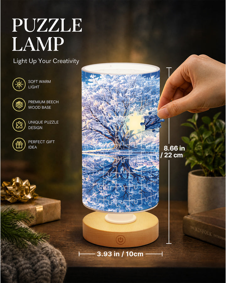 DIY Dimmable Acrylic Cylindrical Puzzle Lamp - Winter Wonderland