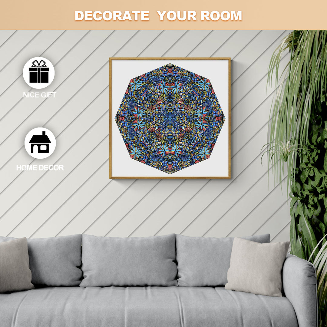 Mandala Talavera Bouquet artwork by Lori Anne McKague, vibrant doodle art for home decor.