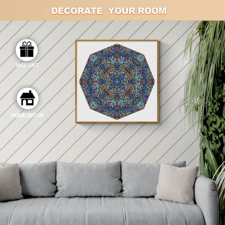 Mandala Talavera Bouquet artwork by Lori Anne McKague, vibrant doodle art for home decor.