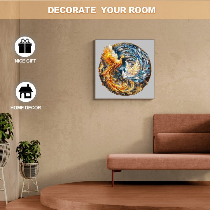 Yin Yang Phoenix-2 Wooden Jigsaw Puzzle-Woodbests
