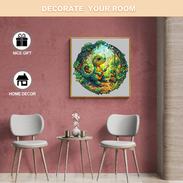 Rock Dinosaur-1 Wooden Jigsaw Puzzle-Woodbests