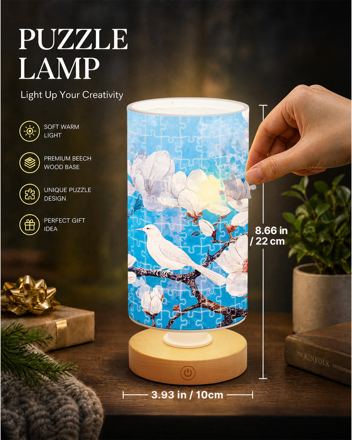DIY Dimmable Acrylic Cylindrical Puzzle Lamp - Whispers of Magnolia Spring