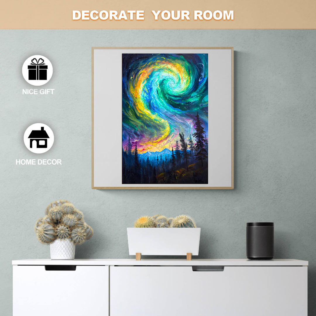 Night Aurora-1 Wooden Jigsaw Puzzle - Woodbests