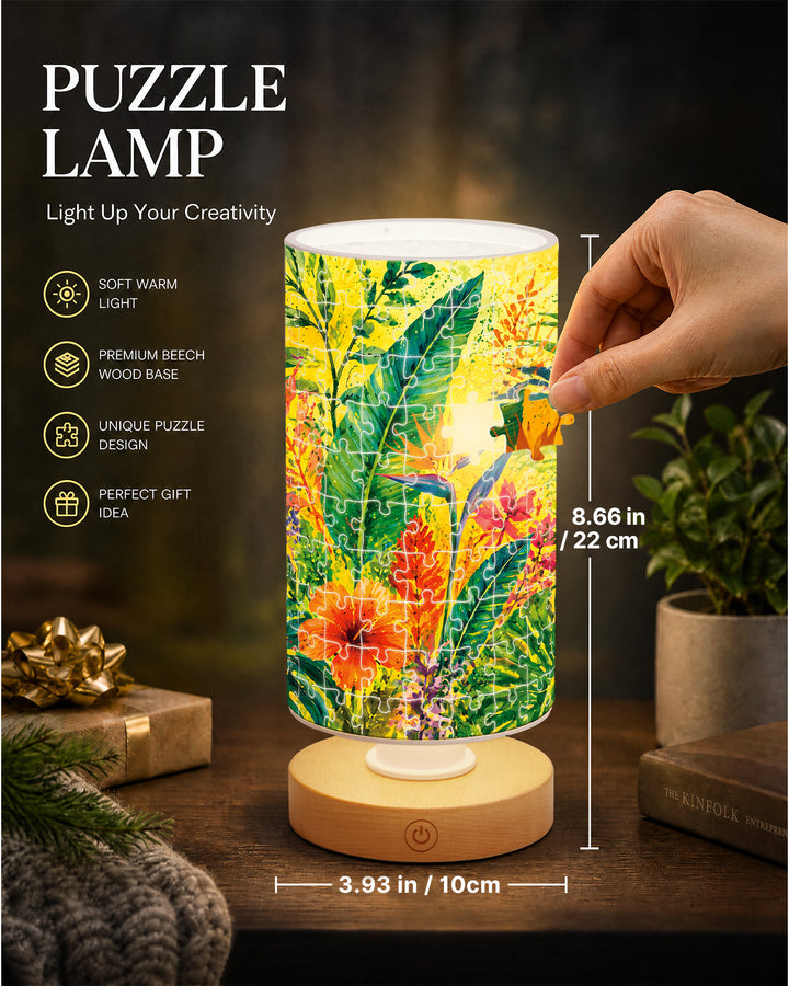 DIY Dimmable Acrylic Cylindrical Puzzle Lamp - Tropical Reverie