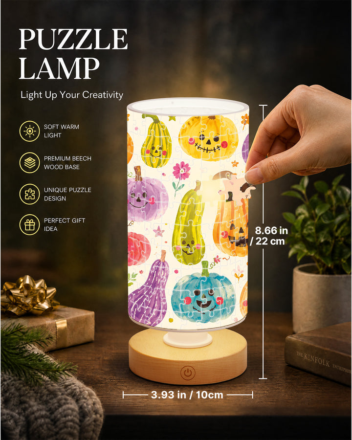 DIY Dimmable Acrylic Cylindrical Puzzle Lamp - Pumpkin Pals Party