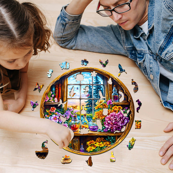 Dreamy window Wooden Jigsaw Puzzle