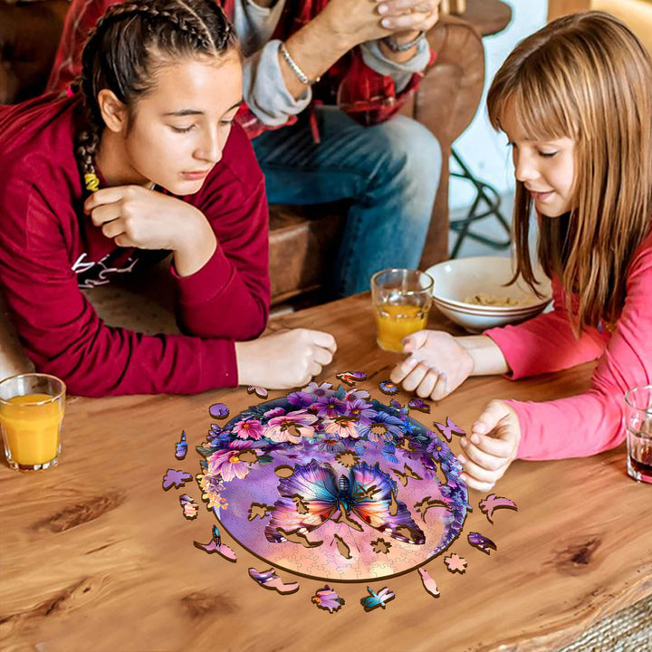 Butterfly and Moon-2 Wooden Jigsaw Puzzle - Woodbests