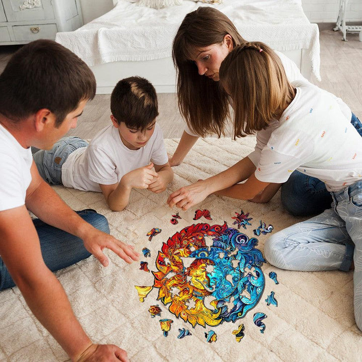 Sun And Moon Wooden Jigsaw Puzzle-Woodbests