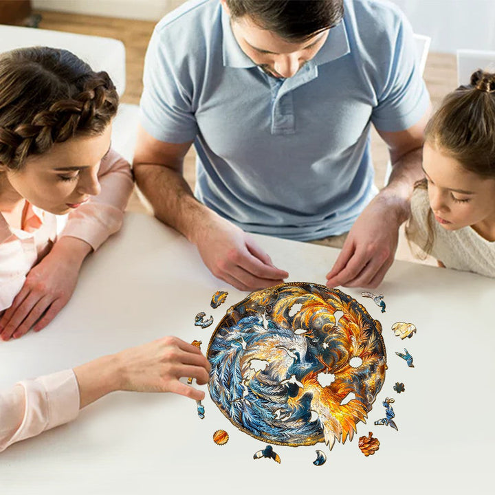 Yin Yang Phoenix-2 Wooden Jigsaw Puzzle-Woodbests