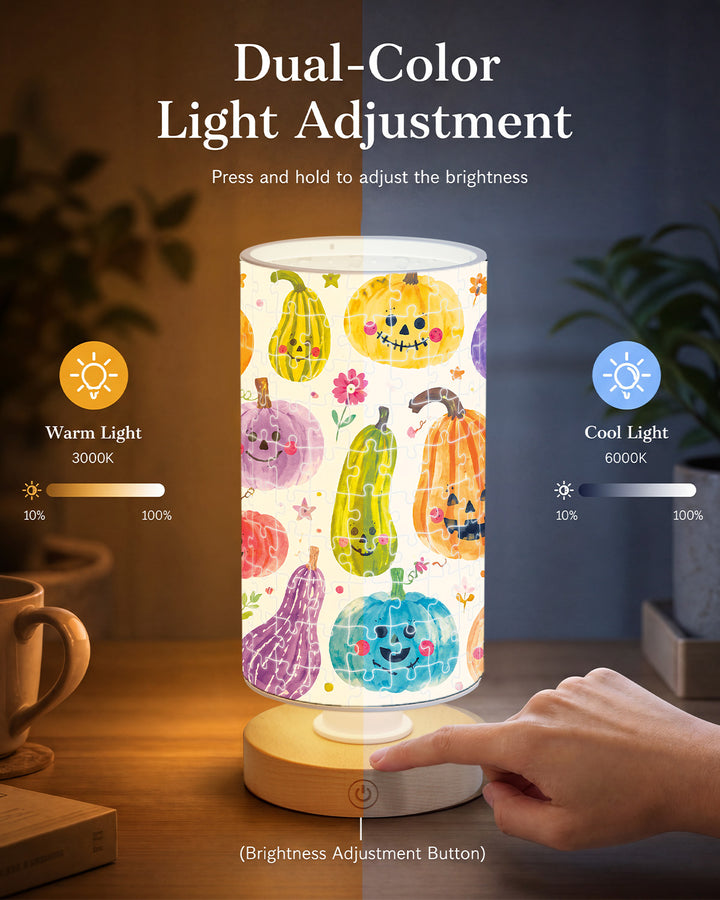 DIY Dimmable Acrylic Cylindrical Puzzle Lamp - Pumpkin Pals Party