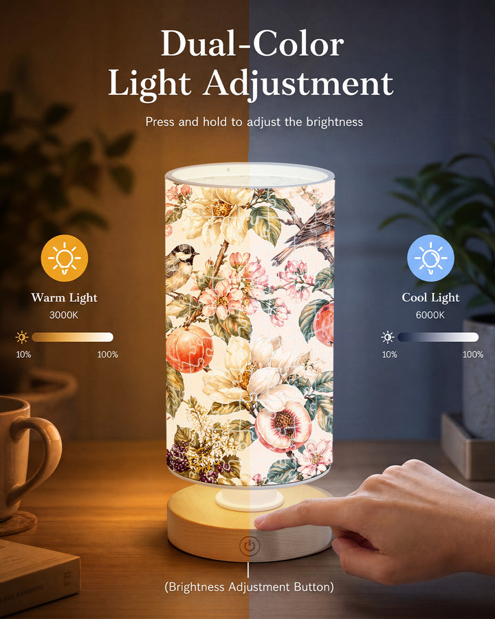 DIY Dimmable Acrylic Cylindrical Puzzle Lamp - Harvest Garden Birds