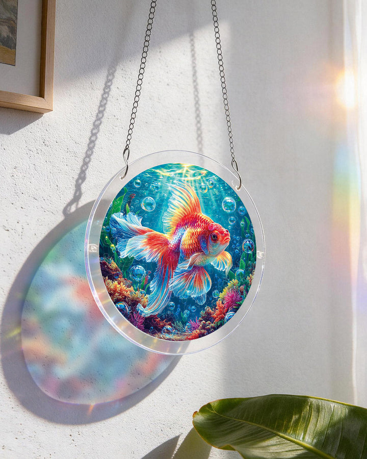 Acrylic Jigsaw Puzzle Suncatcher - Starflame Goldfish