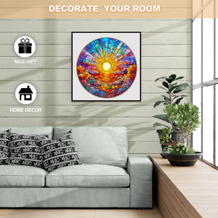 Stained Glass Rainbow Wooden Jigsaw Puzzle - By Woodbests