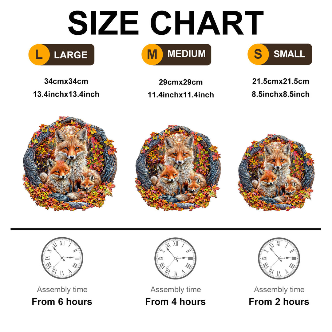 Parent-child fox Wooden Jigsaw Puzzle