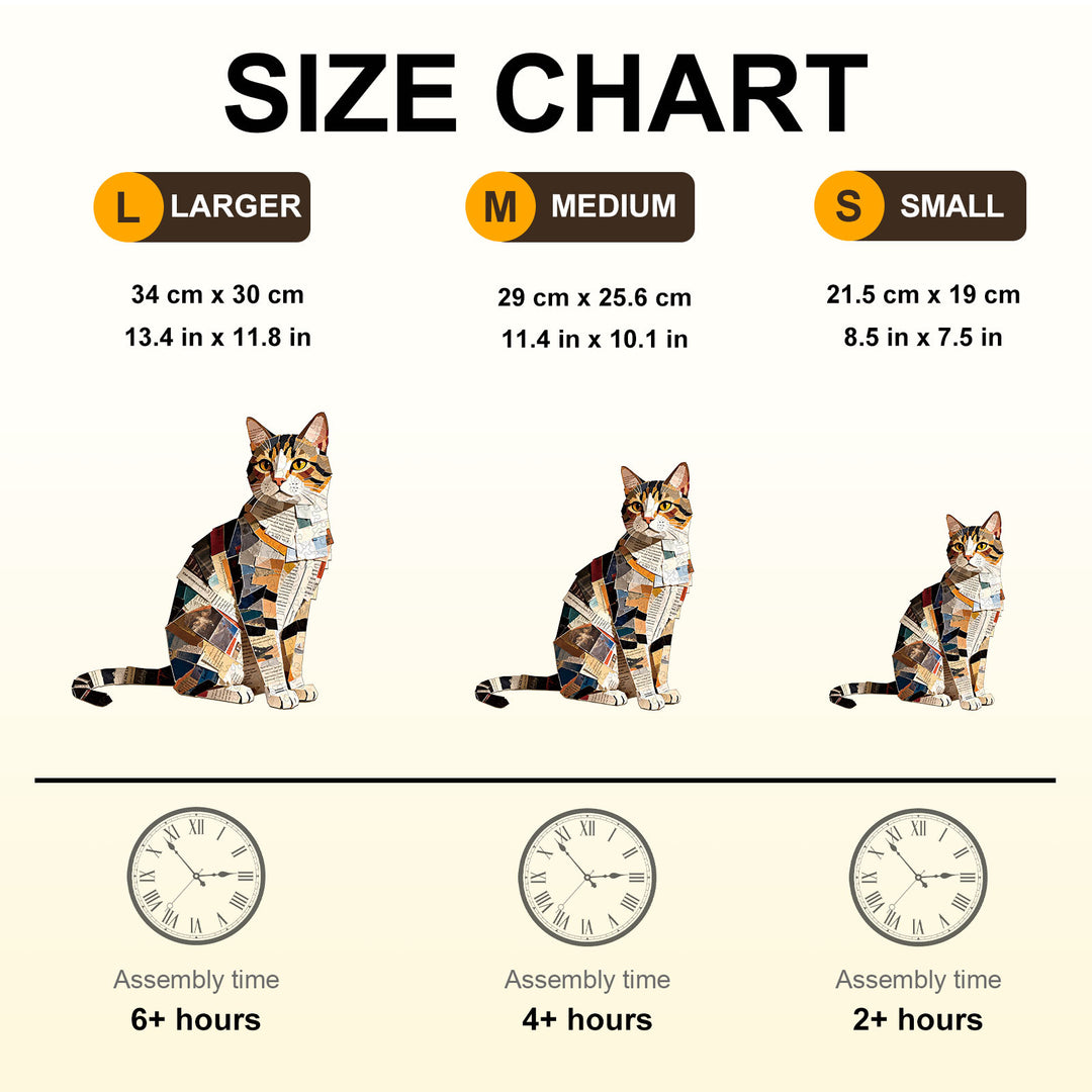 Paper Art Cat Wooden Jigsaw Puzzle