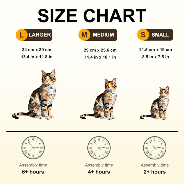 Paper Art Cat Wooden Jigsaw Puzzle