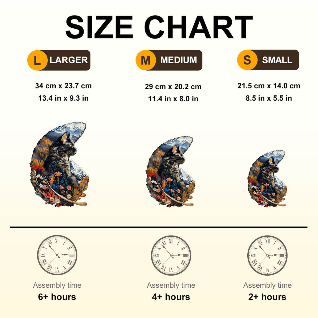 Feather Cat Wooden Jigsaw Puzzle