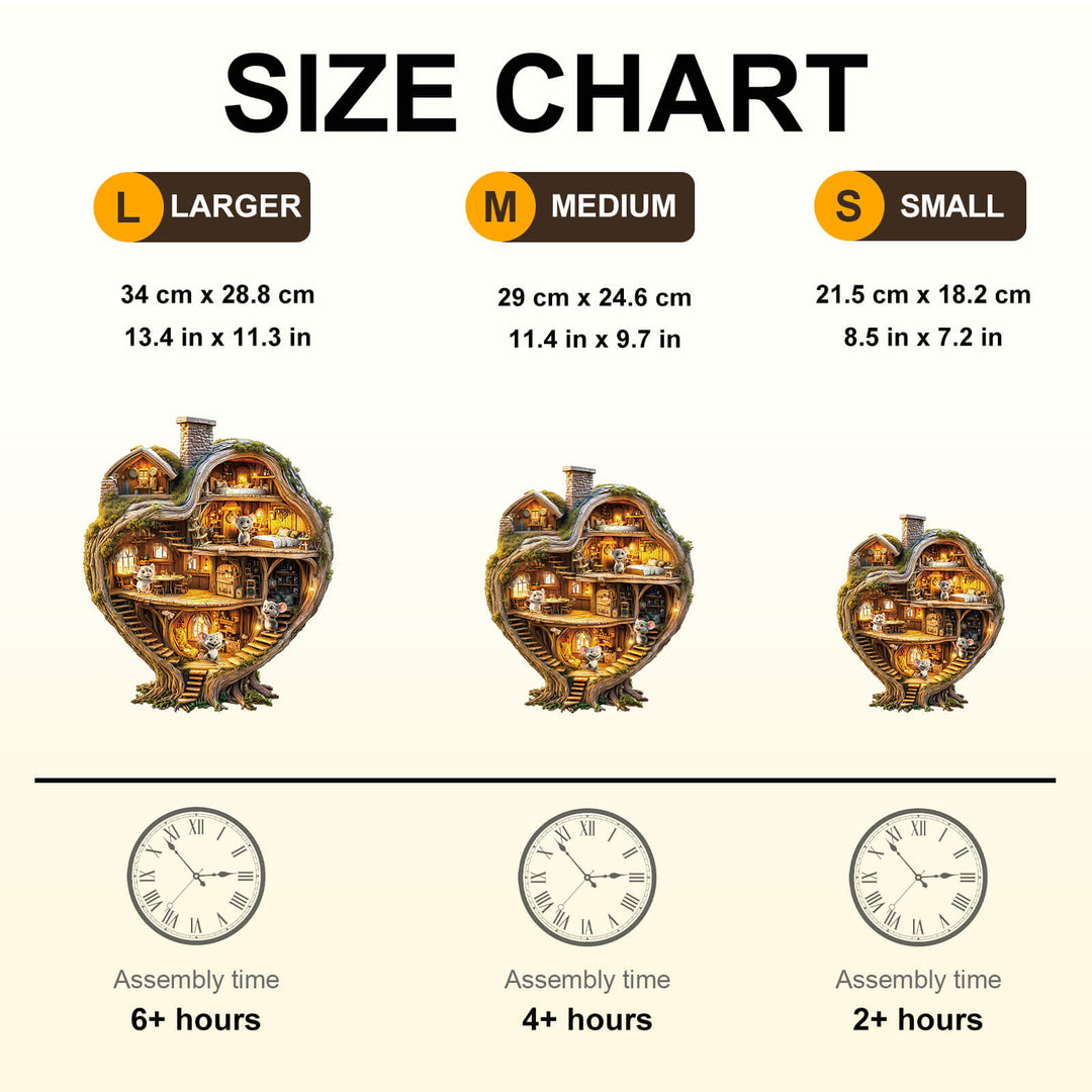 Heart Tree House Wooden Jigsaw Puzzle