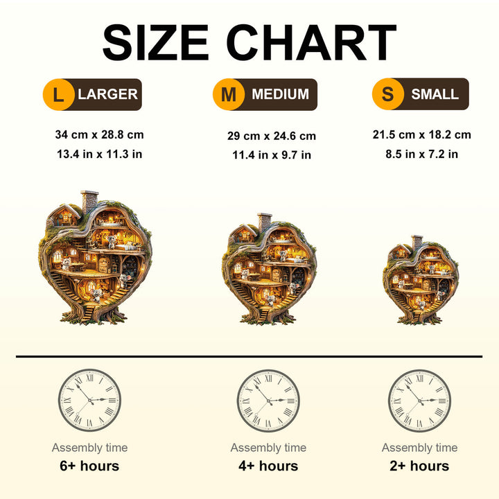 Heart Tree House Wooden Jigsaw Puzzle