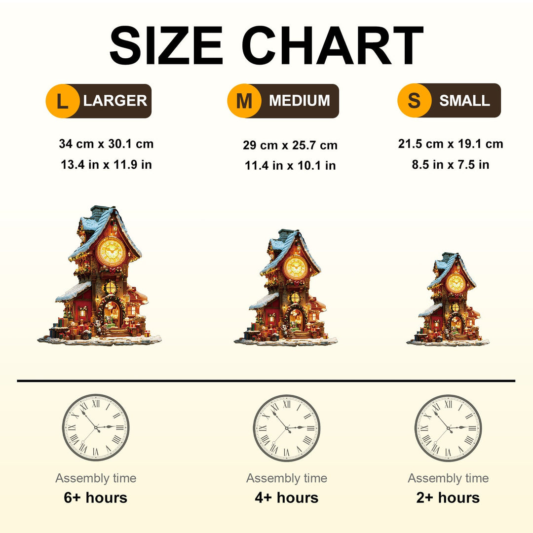 Christmas Clock Tower-2 Wooden Jigsaw Puzzle