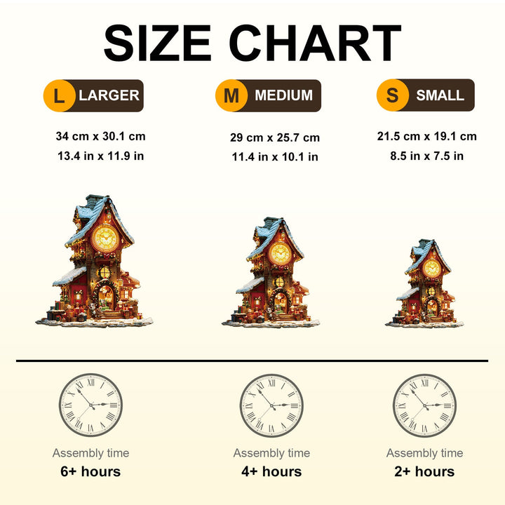 Christmas Clock Tower-2 Wooden Jigsaw Puzzle