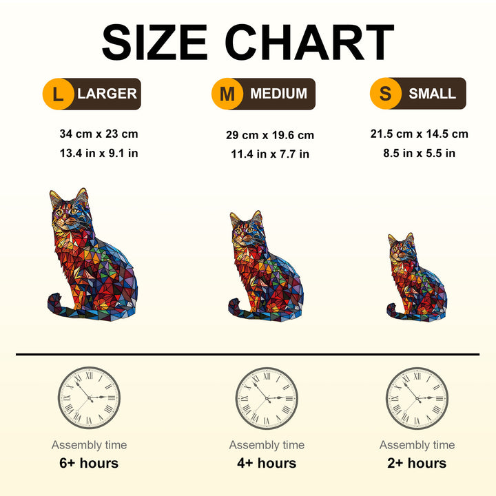 Kaleido Cat Wooden Jigsaw Puzzle