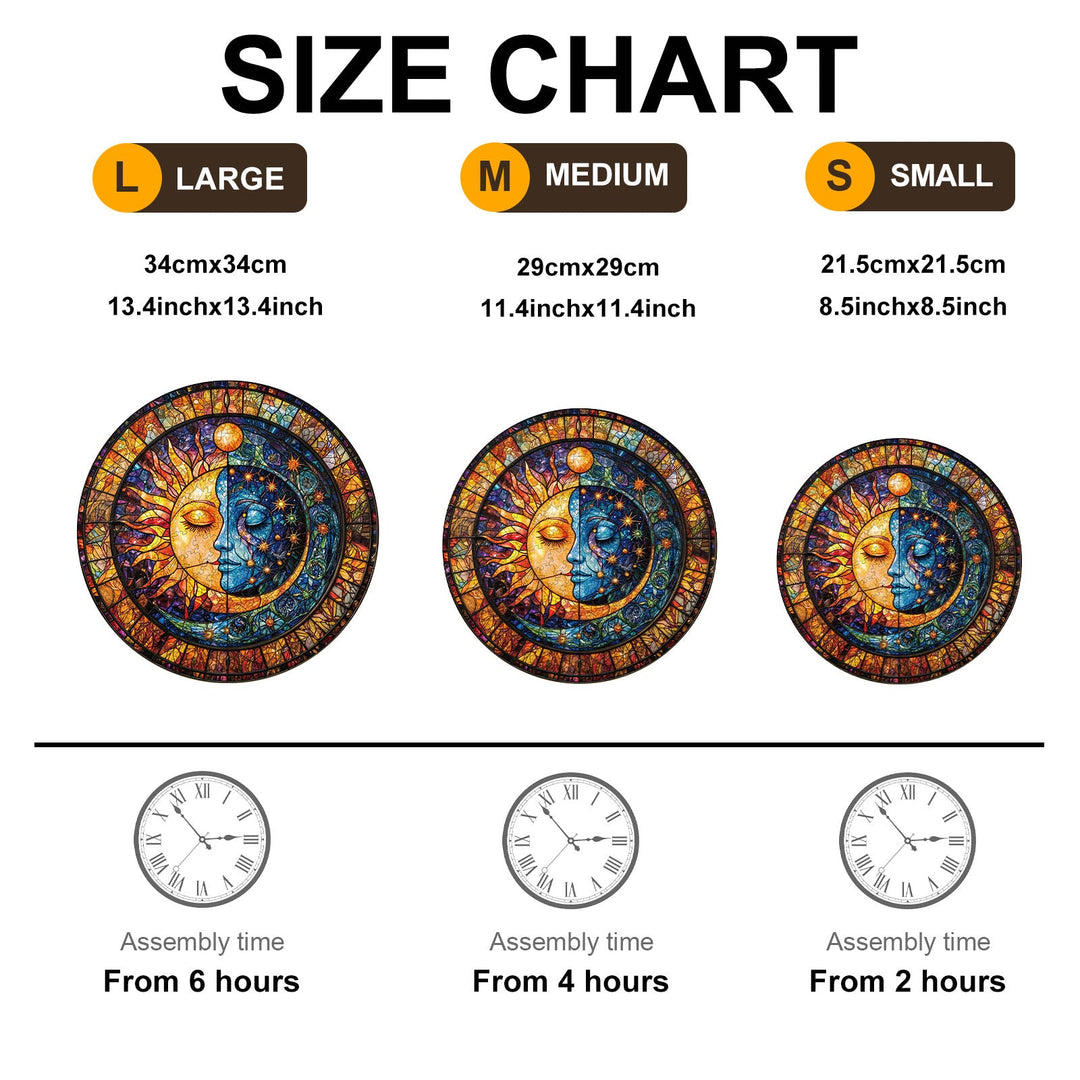 Sun and Moon Harmony Wooden Jigsaw Puzzle - Woodbests