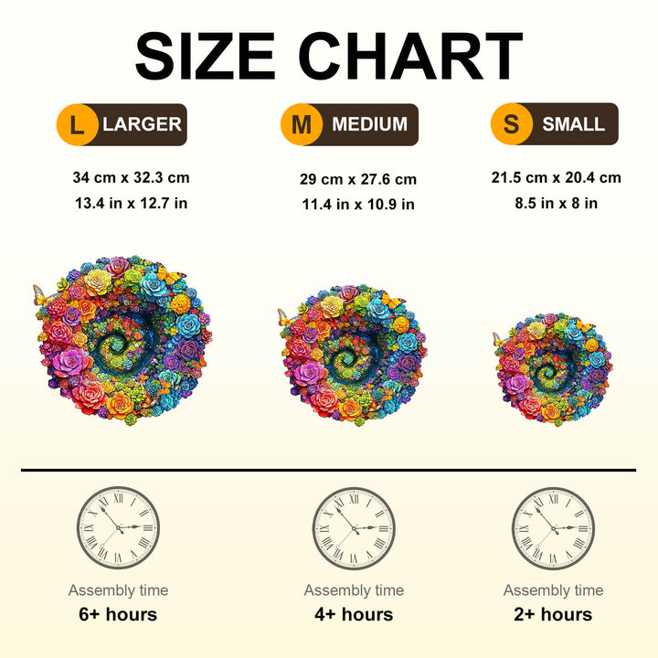 Rainbow vortex succulents Wooden Jigsaw Puzzle