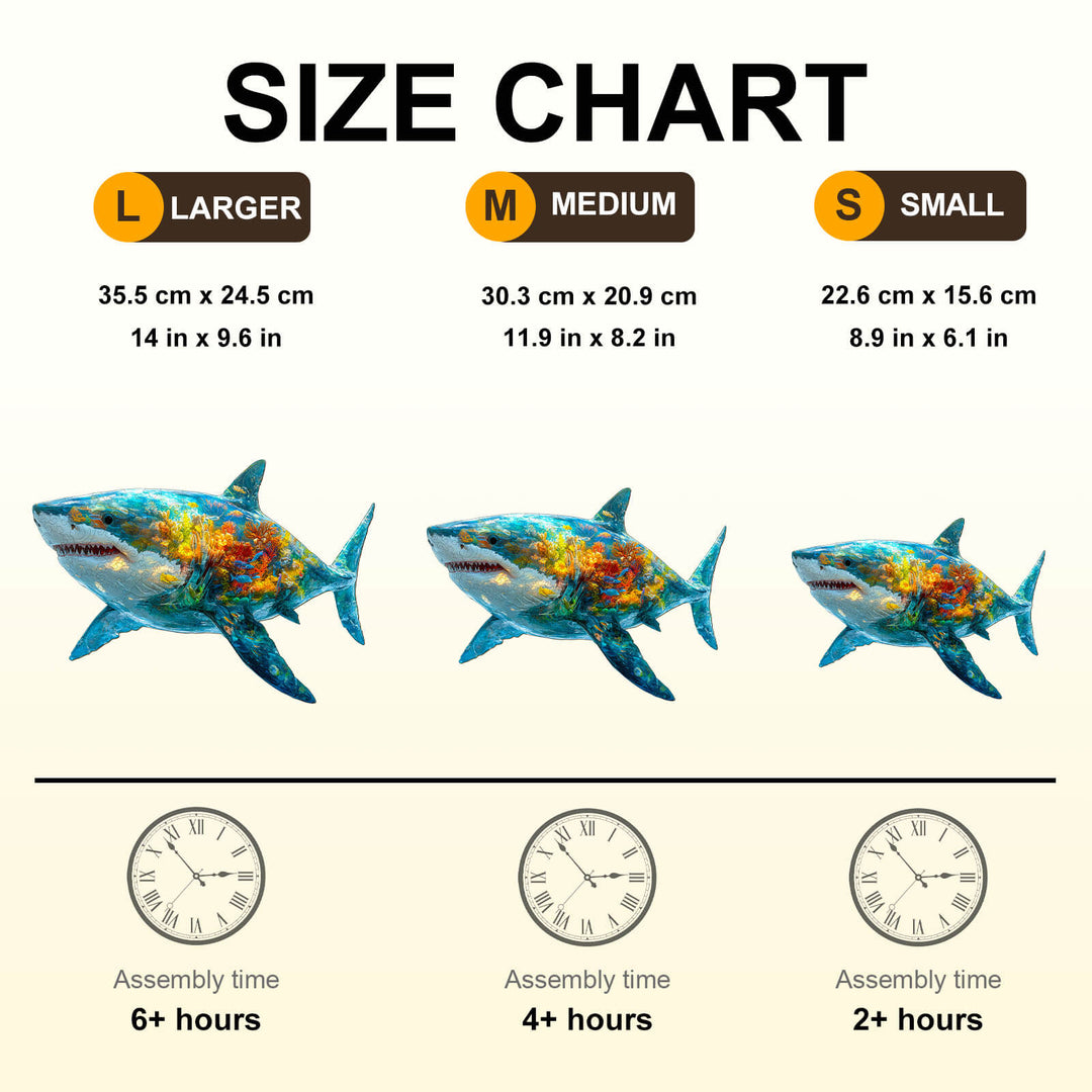 Flower shark Wooden Jigsaw Puzzle