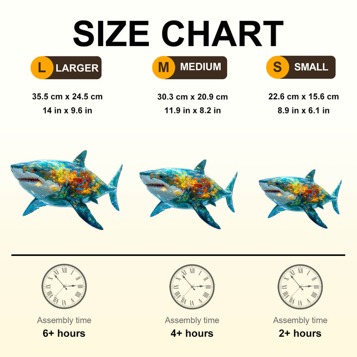 Flower shark Wooden Jigsaw Puzzle