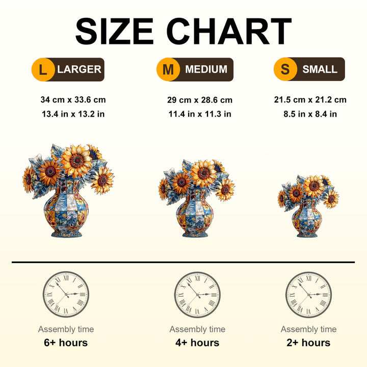 patchwork sunflower Wooden Jigsaw Puzzle