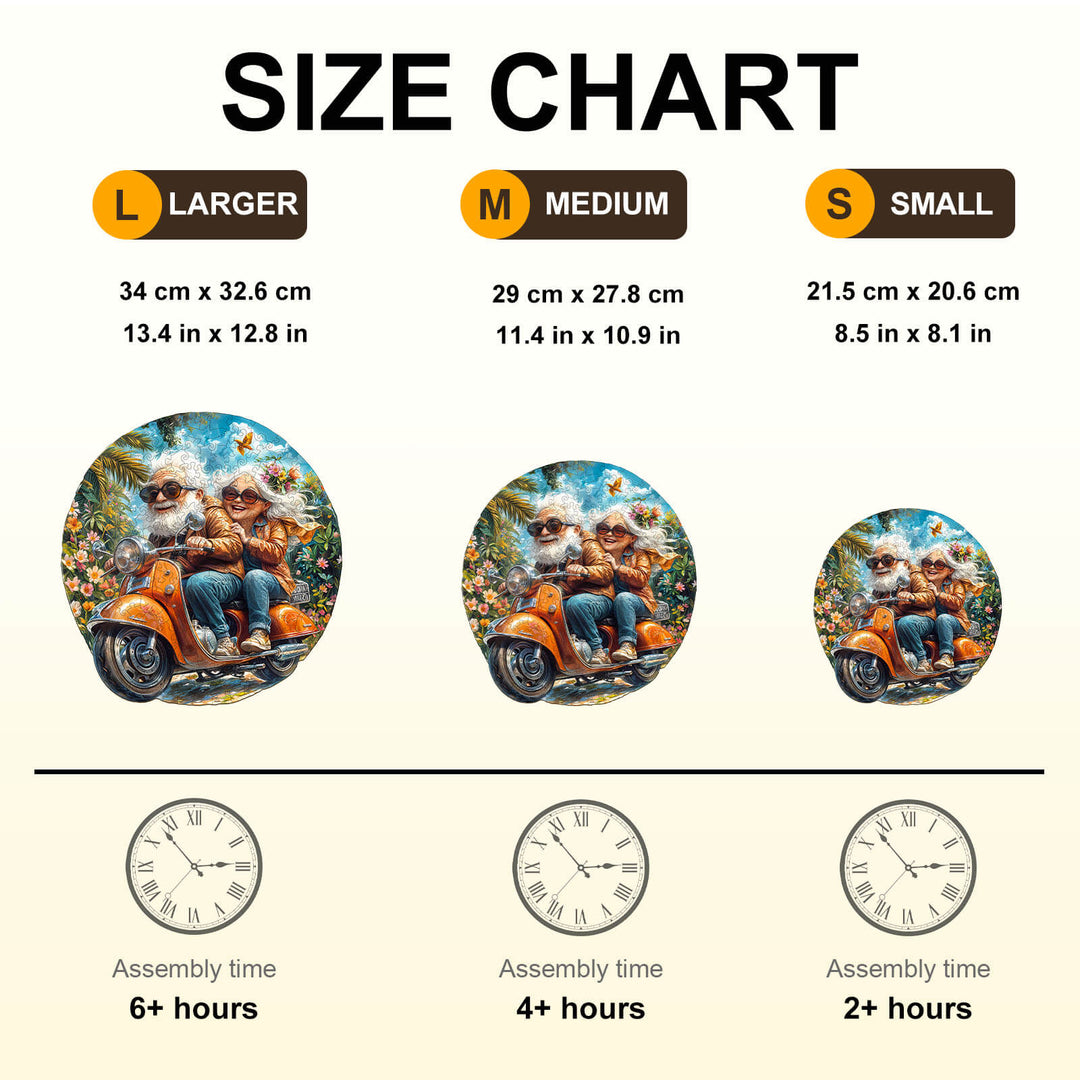 Motorcycle Granny-2 Wooden Jigsaw Puzzle