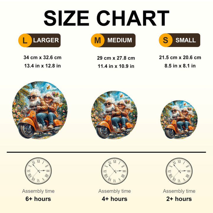 Motorcycle Granny-2 Wooden Jigsaw Puzzle