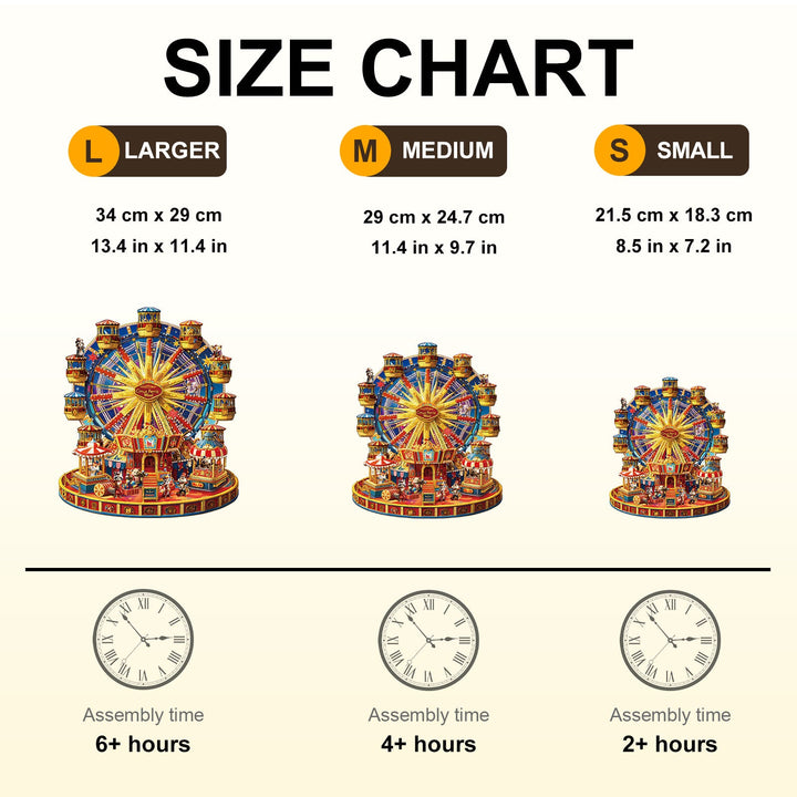 Circus Ferris Wheel Wooden Jigsaw Puzzle