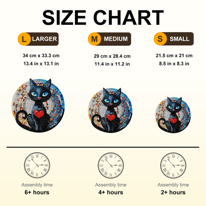 Glass heart Cat Wooden Jigsaw Puzzle