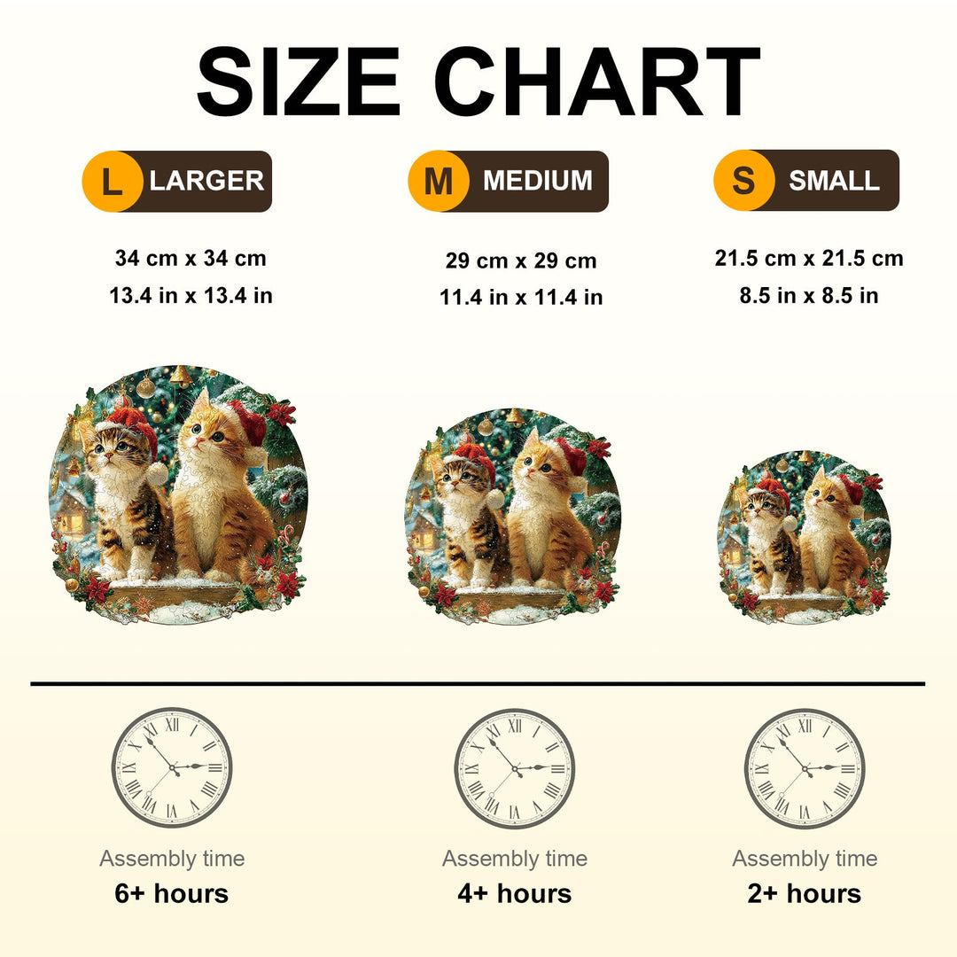 Christmas Kitten Combination Wooden Jigsaw Puzzle