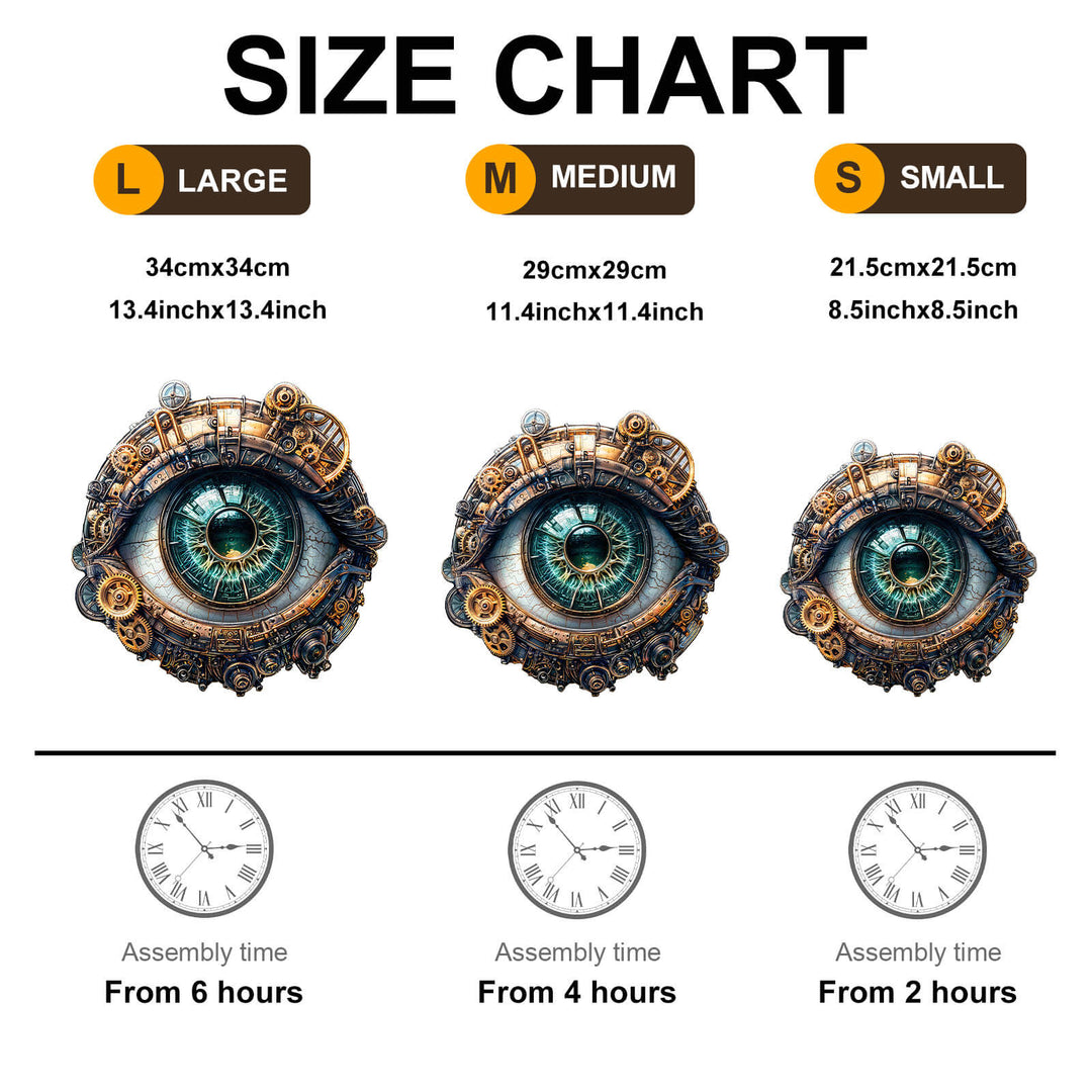 3D Mechanical eyes Wooden Jigsaw Puzzle