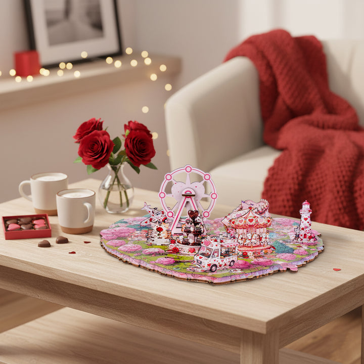 Valentine Kittyland Wooden Jigsaw Puzzle
