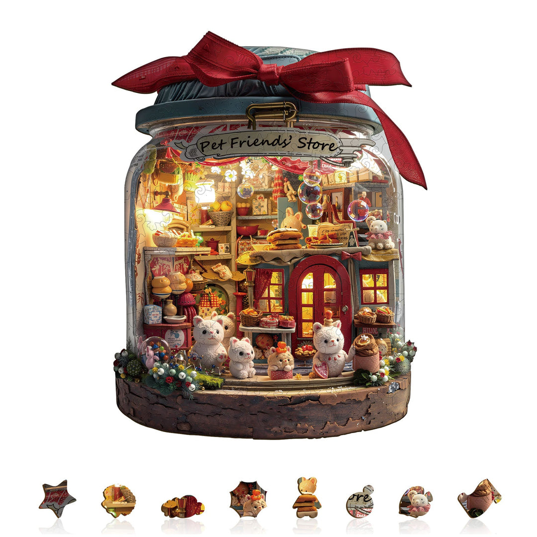 Pet Friends'Store Wooden Jigsaw Puzzle